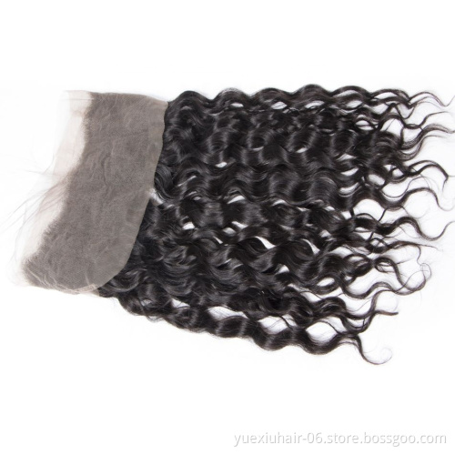2019 New Arrival Lace Closure 360 Frontal Human Hair Cuticle Aligned Water Wave Swiss Lace Frontal
